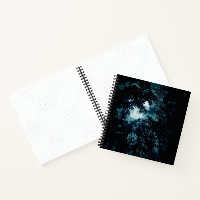 Beautiful Moon Glow Though Trees  Notebook (Inside)