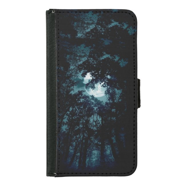 Beautiful Moon Glow Though Trees  Samsung Galaxy Wallet Case (Front)