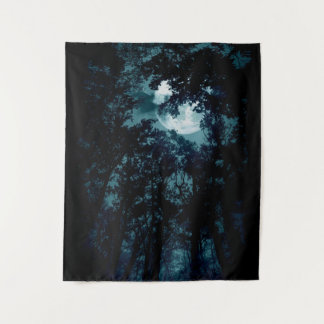 Beautiful Moon Glow Though Trees  Tapestry
