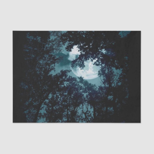 Beautiful Moon Glow Though Trees  Tissue Paper (Front)