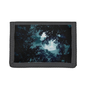 Beautiful Moon Glow Though Trees Tri-fold Wallet