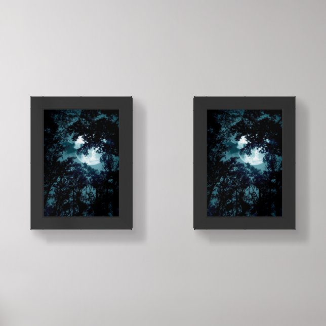 Beautiful Moon Glow Though Trees  Wall Art Sets (Front)