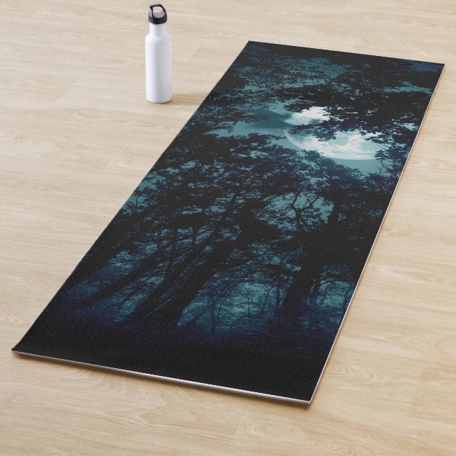 Beautiful Moon Glow Though Trees  Yoga Mat (In Situ)