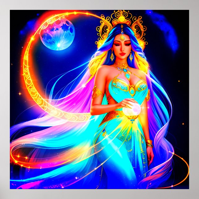 Beautiful Moon Goddess Poster (Front)