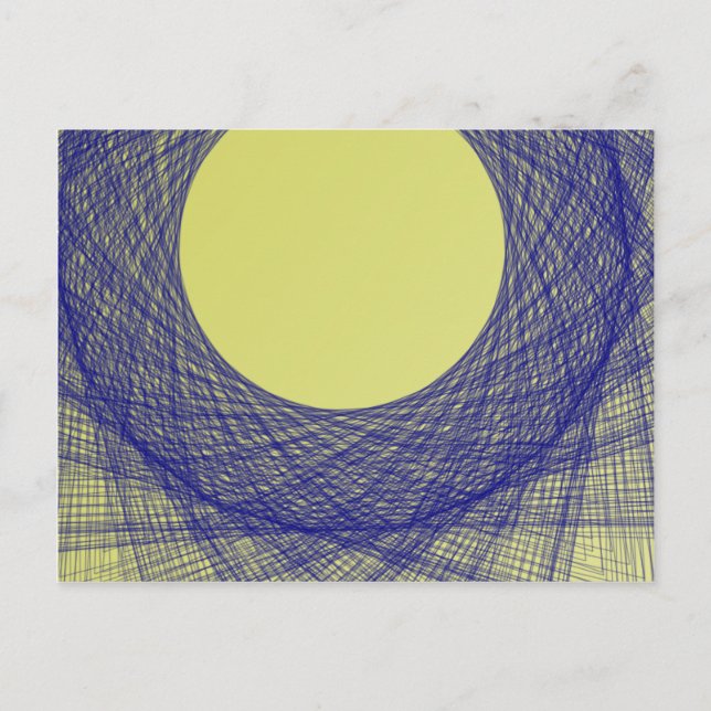 beautiful moon light shine blue color postcard (Front)