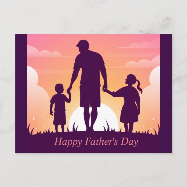 Beautiful Moon Night Pink purple Father's Day Holiday Postcard (Front)