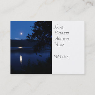 Beautiful Moon Rise Reflecting off Lake Water Business Card