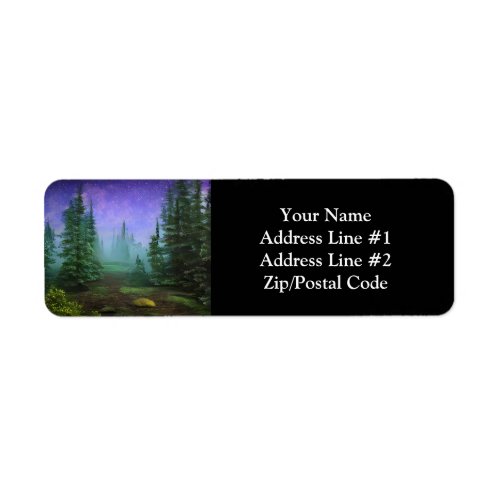 Beautiful Moonlight Wilderness Scene Label