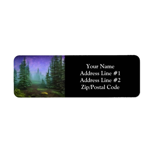 Beautiful Moonlight Wilderness Scene Label (Front)