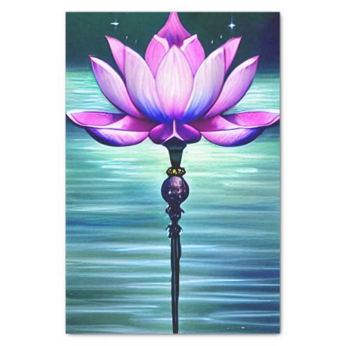 Beautiful Moonlit Pink Lotus Flower Tissue Paper