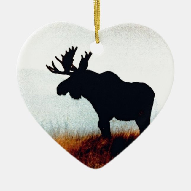Beautiful Moose Ceramic Ornament (Front)
