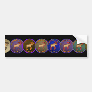 Beautiful Moose Medallion Park City Souvenir Bumper Sticker