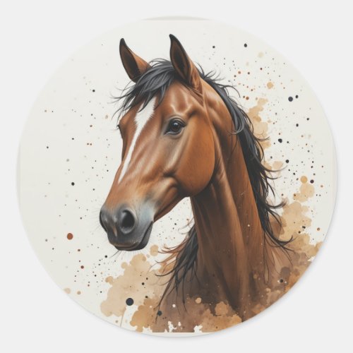 Beautiful Morgan Horse Animal Art Classic Round Sticker