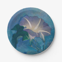 Beautiful Morning Glory Paper Plate