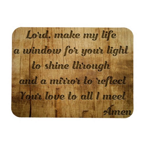 Beautiful morning prayer carved in wood magnet