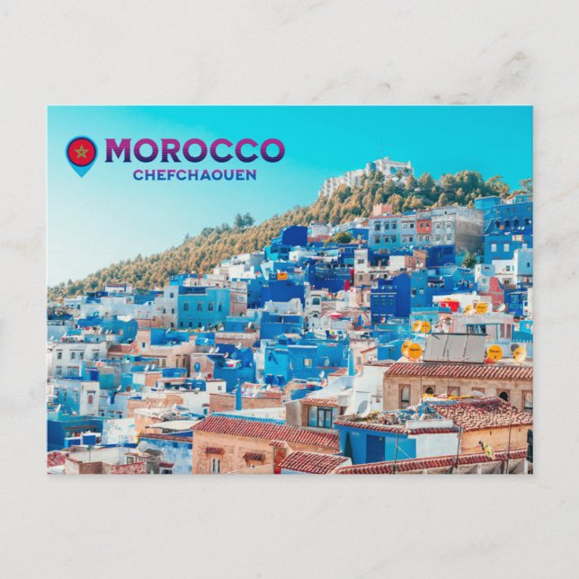 Beautiful Moroccan North Medina Blue City  Postcard (Front)