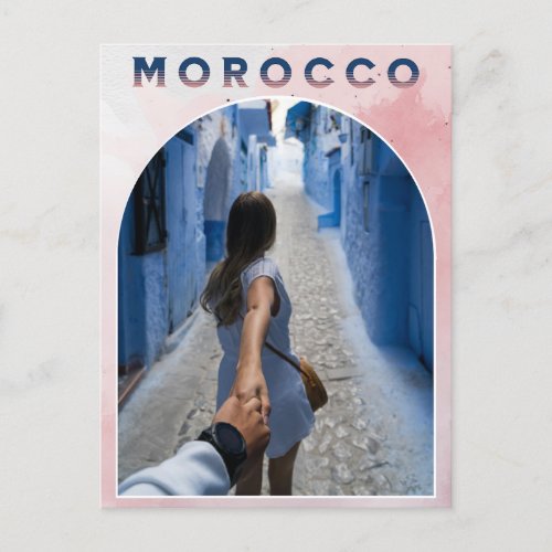 Beautiful Moroccan Souvenir Medina Blue Old City  Postcard