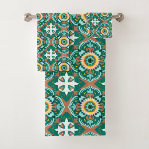 💚💛 Beautiful Moroccan tiles Bath Towel Set