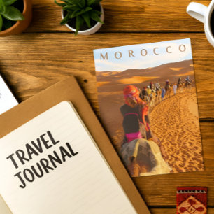 Beautiful Morocco Desert Sahara Camel Trip Postcard