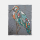 Beautiful mosaic crane fleece blanket
