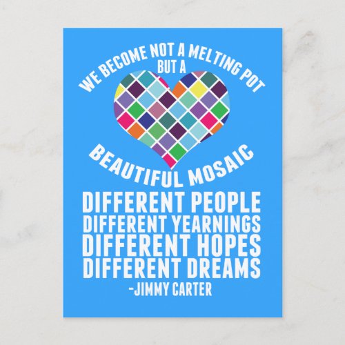 Beautiful Mosaic of Diversity Quote Postcard