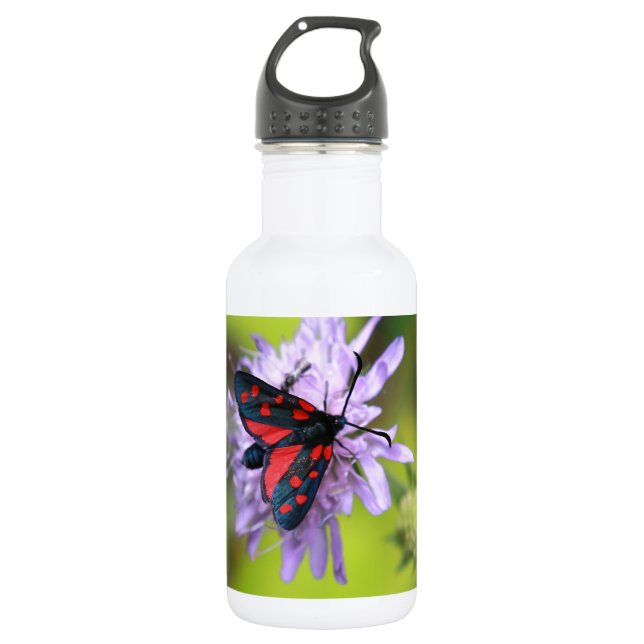 Beautiful Moth Stainless Steel Water Bottle (Front)