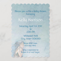 Beautiful Mother and Baby Mermaid Baby Shower Invitation