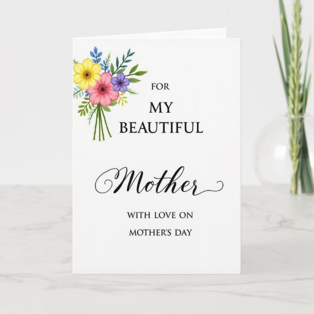 Beautiful Mother Love Bouquet Card (Front)