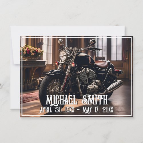 Beautiful Motorcycle Celebration of Life Invitation