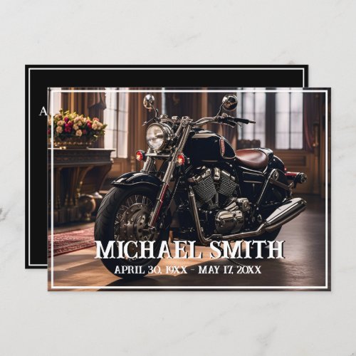 Beautiful Motorcycle Celebration of Life Invitation