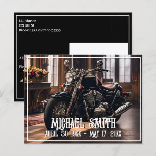 Beautiful Motorcycle Celebration of Life Postcard