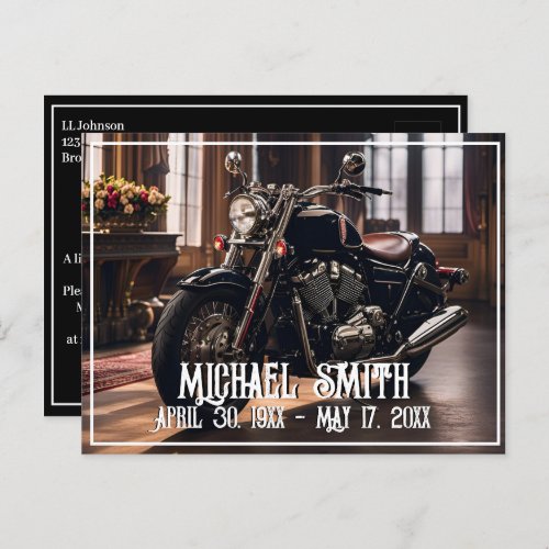 Beautiful Motorcycle Celebration of Life Postcard