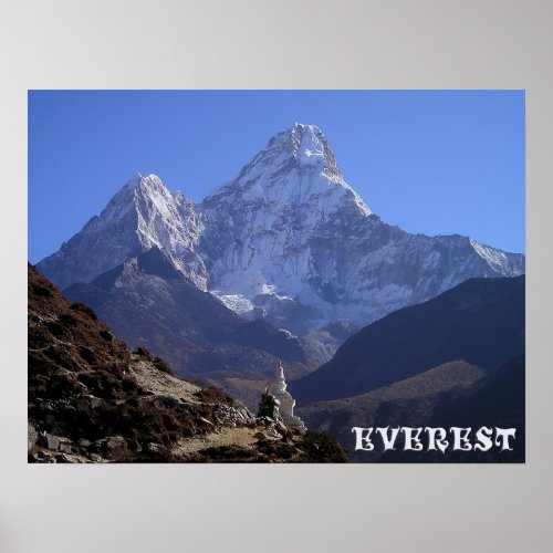 Beautiful Mount Everest _ Snowy Himalayas  Poster