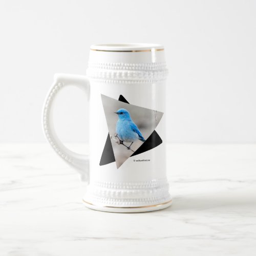 Beautiful Mountain Bluebird on Tansy Beer Stein