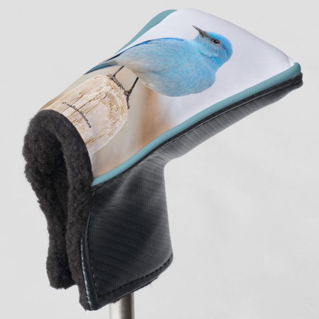 Beautiful Mountain Bluebird on the Beach Golf Head Cover (3/4 Front)