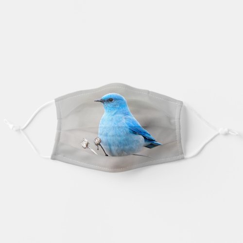Beautiful Mountain Bluebird on the Tansy Adult Cloth Face Mask