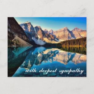 Beautiful Mountain Calm Lake Waters Scene Sympathy Postcard