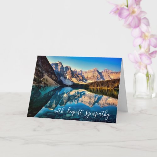 Beautiful Mountain Calm Water Scenery Sympathy  Card