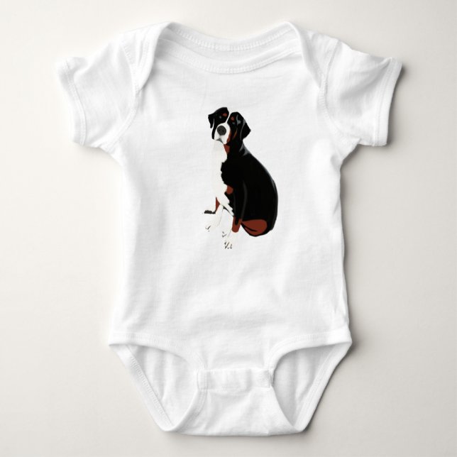 Beautiful Mountain Dog Baby Bodysuit (Front)