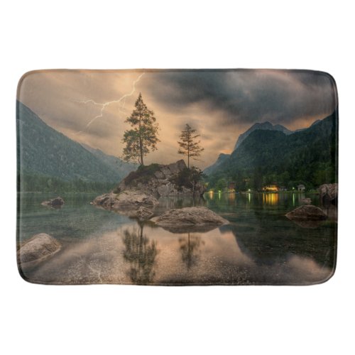 Beautiful Mountain Lake in the Evening Photo Bath Mat