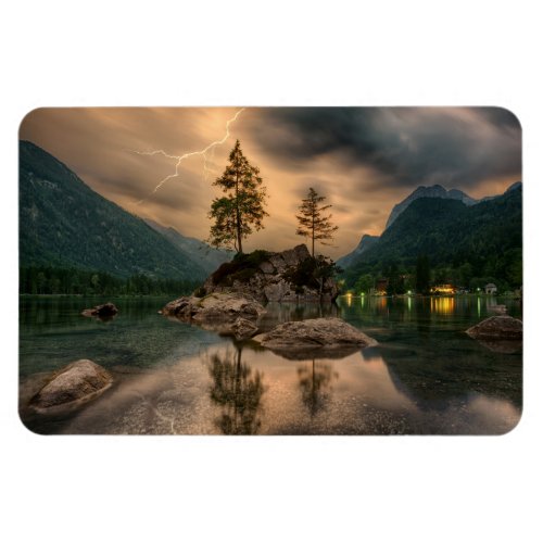 Beautiful Mountain Lake in the Evening Photo Magnet