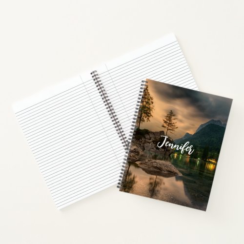 Beautiful Mountain Lake in the Evening Photo Notebook