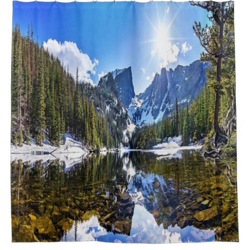Beautiful Mountain Lake Landscape Shower Curtain