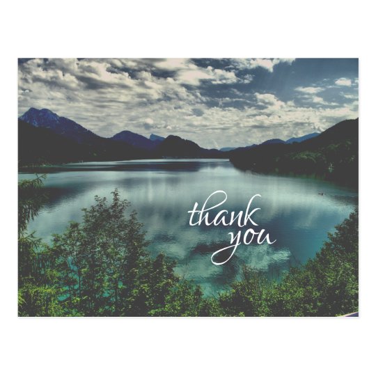 Beautiful Mountain Lake Reflections Thank You Postcard