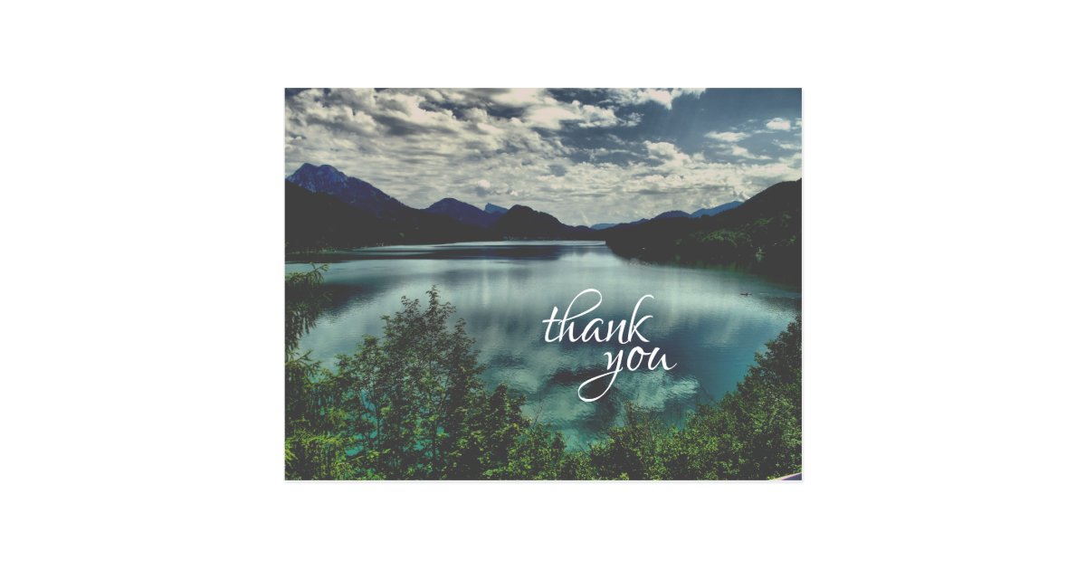 Beautiful Mountain Lake Reflections Thank You Postcard