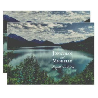 Beautiful Mountain Lake Reflections Wedding Invitation