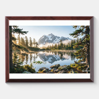 Beautiful Mountain Landscape Framed Poster - Snowy Award Plaque