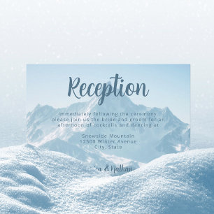 Beautiful Mountain Photography Wedding Reception Enclosure Card
