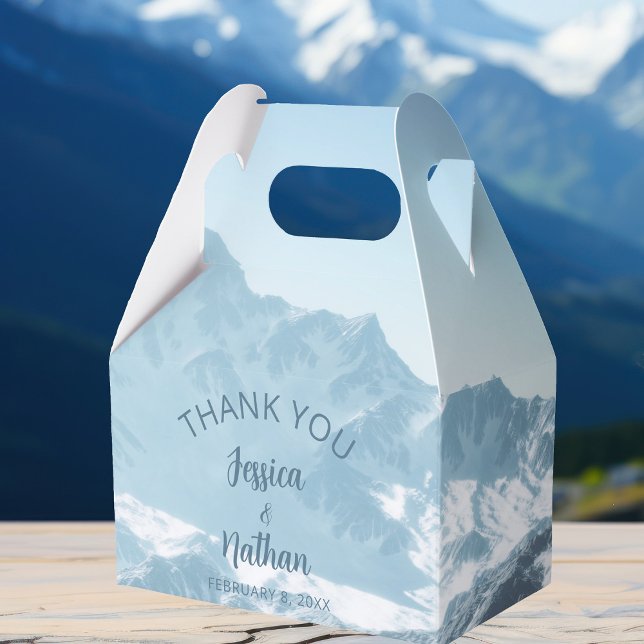Beautiful Mountain Photography Winter Wedding Favor Boxes (Creator Uploaded)
