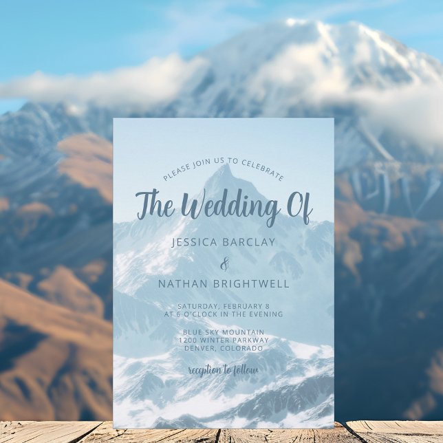 Beautiful Mountain Photography Winter Wedding Invitation (Creator Uploaded)